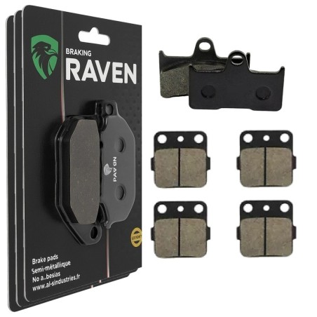 3 Kit plaquettes frein Yamaha YFM Grizzly 660  Av G, Av D et Ar 281-007X2 - EBC FA344 et FA84 - Raven 104-129