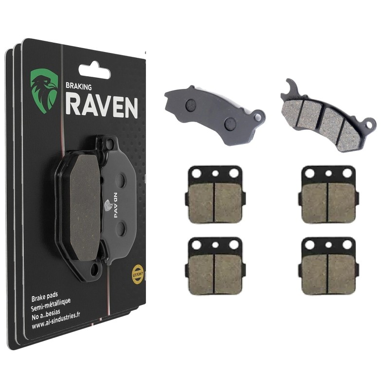 3 Kit plaquettes frein Honda TRX 500 Foreman  Av G, Av D et Ar 299-007X2 - EBC FA603 et FA84 - Raven 104-130