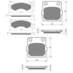 3 Kit plaquettes frein Honda TRX 500 Foreman  Av G, Av D et Ar 299-007X2 - EBC FA603 et FA84 - Raven 104-130