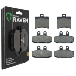 3 Kit plaquettes frein Aprilia Sportcity 300 Cube Av G, Av D et Ar 150-010X2 - EBC FA298 et FA113 - Raven 104-132