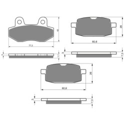 3 Kit plaquettes frein Quadzilla WK 125  Av G, Av D et Ar 011-114X2 - EBC FA86 et FA169 - Raven 104-133