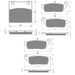3 Kit plaquettes frein Suzuki GSX 400V  Av G, Av D et Ar 016-014X2 - EBC FA63 et FA196/226 - Raven 104-134