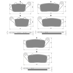 3 Kit plaquettes frein Suzuki DL 800 V-Strom  Av G, Av D et Ar 021-014X2 - EBC FA174 et FA196/226 - Raven 104-135