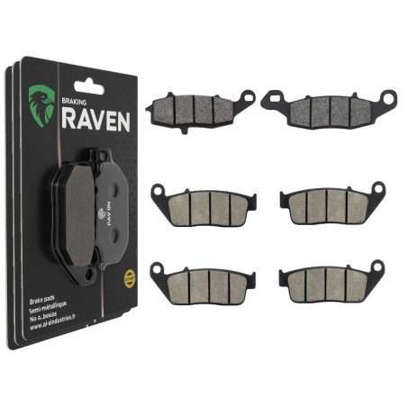 3 Kit plaquettes frein Suzuki VL 1500 Boulevard C90  Av G, Av D et Ar 124-014X2 - EBC FA231 et FA196/226 - Raven 104-136