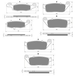 3 Kit plaquettes frein Suzuki VL 1500 Boulevard C90  Av G, Av D et Ar 124-014X2 - EBC FA231 et FA196/226 - Raven 104-136
