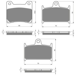 3 Kit plaquettes frein Yamaha FZR 750 R OWOI Av G, Av D et Ar 015-017X2 - EBC FA88 et FA145 236 - Raven 104-138