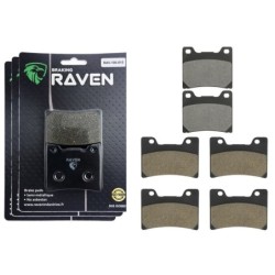 3 Kit plaquettes frein Yamaha FZ 750 Genesis  Av G, Av D et Ar 015-028X2 - EBC FA88 et FA160 - Raven 104-139