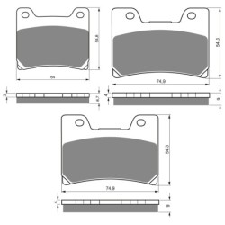 3 Kit plaquettes frein Yamaha YZF 600R  Av G, Av D et Ar 015-028X2 - EBC FA88 et FA160 - Raven 104-139