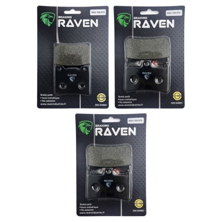 3 Kit plaquettes frein Yamaha Bulldog BT 1100  Av G, Av D et Ar 015-070X2 - EBC FA88 et FA168/252 - Raven 104-140