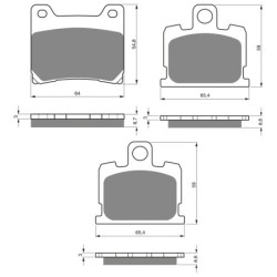 3 Kit plaquettes frein Yamaha XV 920 Virago Av G, Av D et Ar 015-151X2 - EBC FA88 et FA70 - Raven 104-142