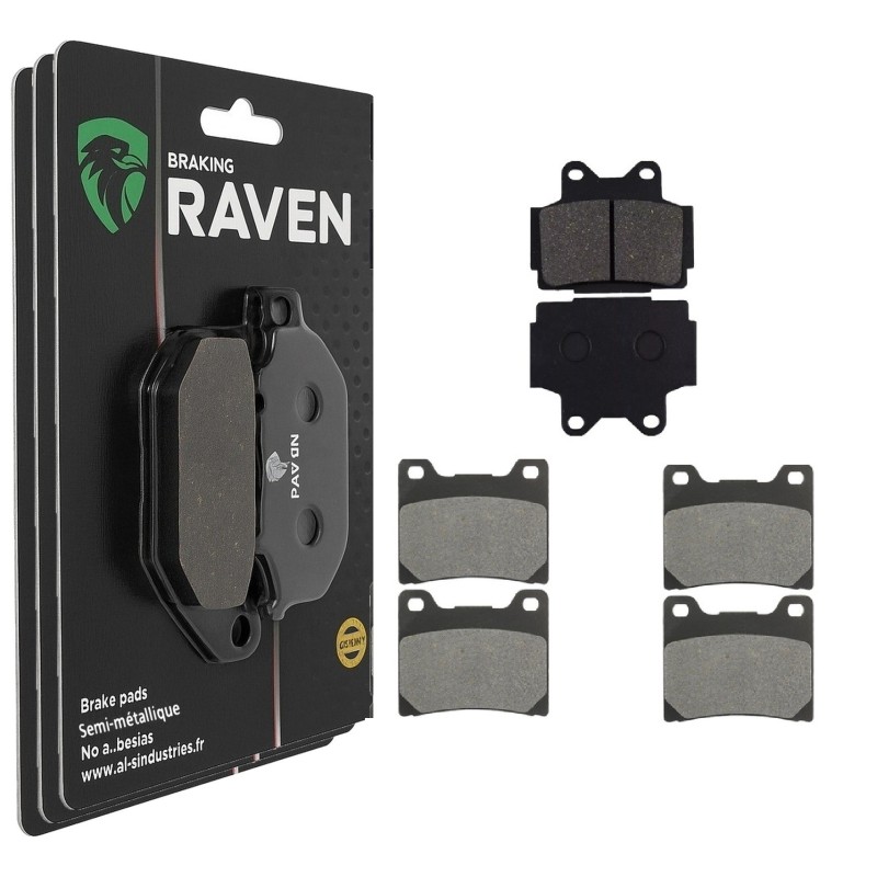 3 Kit plaquettes frein Yamaha FZ 400  Av G, Av D et Ar 067-015X2 - EBC FA104 et FA88 - Raven 104-143