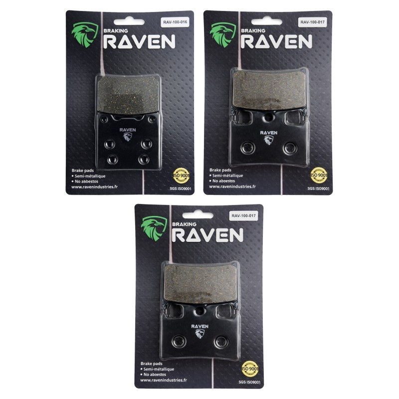 3 Kit plaquettes frein Suzuki RF 900  Av G, Av D et Ar 016-017X2 - EBC FA63 et FA145 236 - Raven 104-144
