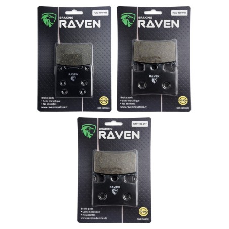 3 Kit plaquettes frein Suzuki RF 900  Av G, Av D et Ar 016-017X2 - EBC FA63 et FA145 236 - Raven 104-144
