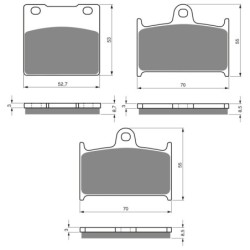 3 Kit plaquettes frein Suzuki RF 900  Av G, Av D et Ar 016-017X2 - EBC FA63 et FA145 236 - Raven 104-144