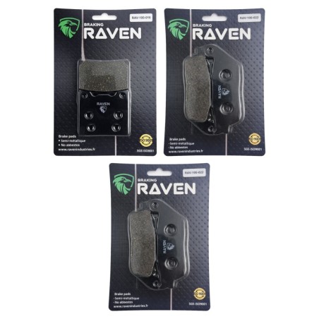 3 Kit plaquettes frein Suzuki RF 600  Av G, Av D et Ar 016-022X2 - EBC FA63 et FA142 - Raven 104-145