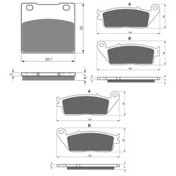 3 Kit plaquettes frein Suzuki RF 600  Av G, Av D et Ar 016-022X2 - EBC FA63 et FA142 - Raven 104-145