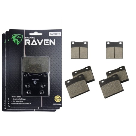 3 Kit plaquettes frein Suzuki RG 500 Gamma  Av G, Av D et Ar 016-085X2 - EBC FA63 et FA103 - Raven 104-146