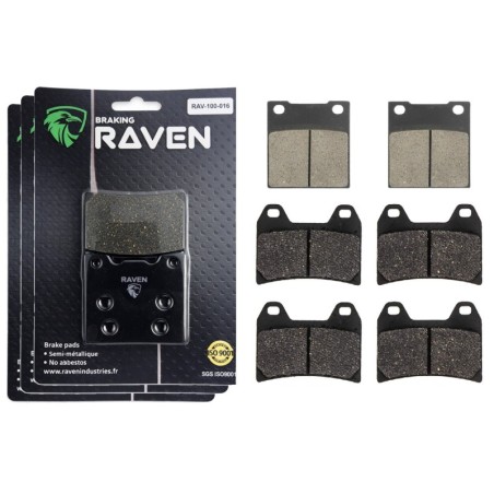 3 Kit plaquettes frein Suzuki GSX 1200 Inazuma  Av G, Av D et Ar 016-141X2 - EBC FA63 et FA244 - Raven 104-148