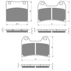 3 Kit plaquettes frein Suzuki GSX 1200 Inazuma  Av G, Av D et Ar 016-141X2 - EBC FA63 et FA244 - Raven 104-148