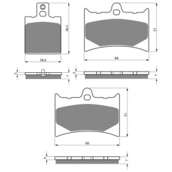 3 Kit plaquettes frein Gilera Nordwest 600  Av G, Av D et Ar 038-019X2 - EBC FA47 et FA126 - Raven 104-150