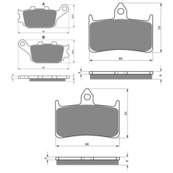 3 Kit plaquettes frein Honda CB 900 F 919  Av G, Av D et Ar 021-069X2 - EBC FA174 et FA187 - Raven 104-155