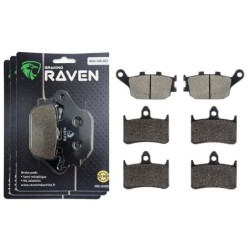 3 Kit plaquettes frein Honda VTR 1000 Firestorm  Av G, Av D et Ar 021-069X2 - EBC FA174 et FA187 - Raven 104-155
