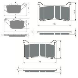 3 Kit plaquettes frein Honda CB 1100 RS  Av G, Av D et Ar 021-386X2 - EBC FA174 et FA700 - Raven 104-159