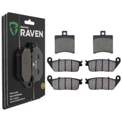 3 Kit plaquettes frein Italjet Marco Polo 400  Av G, Av D et Ar 150-022X2 - EBC FA298 et FA142 - Raven 104-160