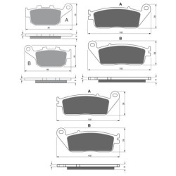 3 Kit plaquettes frein Honda CBR 400 RR  Av G, Av D et Ar 306-022X2 - EBC FA496 et FA142 - Raven 104-162