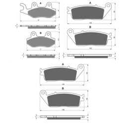 3 Kit plaquettes frein Peugeot Geopolis 500  Av G, Av D et Ar 334-022X2 - EBC FA228 et FA142 - Raven 104-163