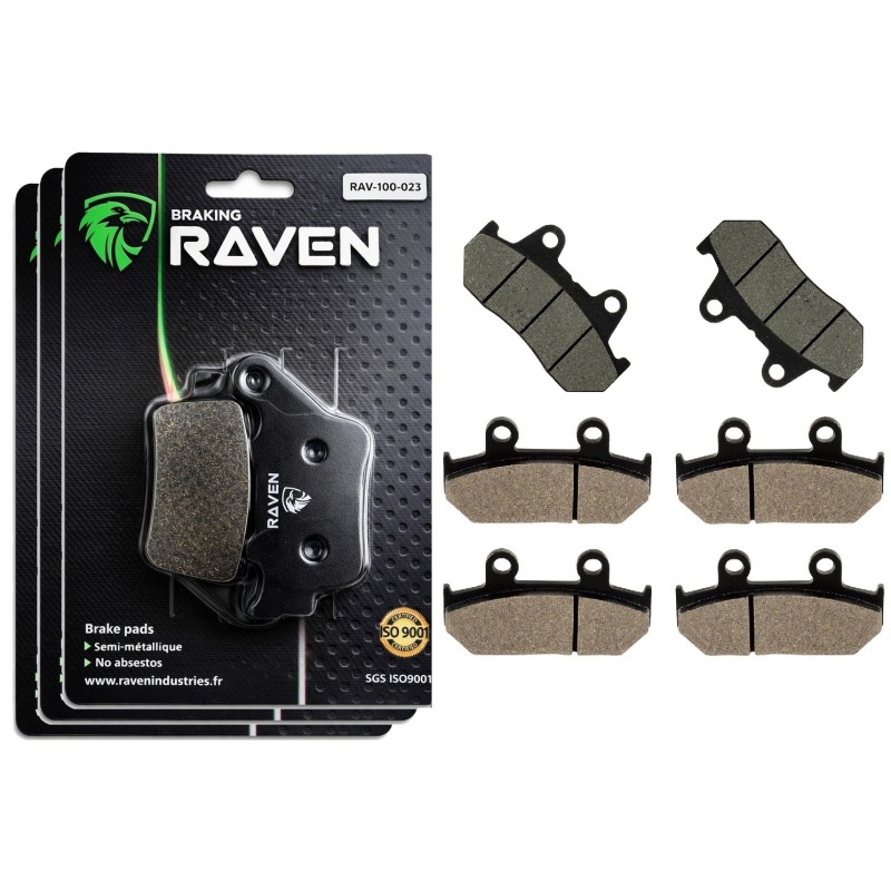 3 Kit plaquettes frein Aprilia Dorsoduro 750  Av G, Av D et Ar 023-251X2 - EBC FA208, 213 et FA432 - Raven 104-165
