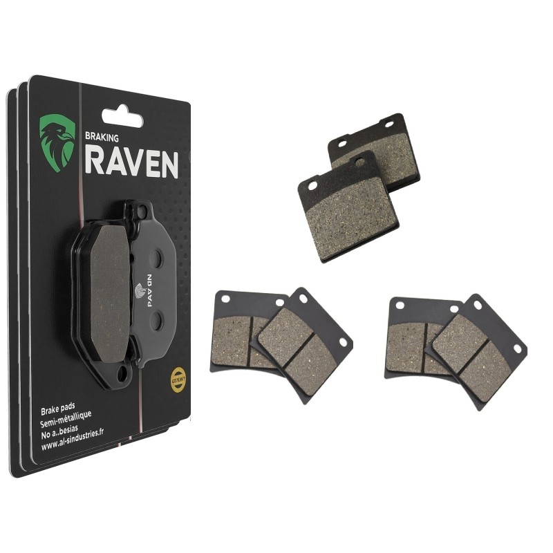 3 Kit plaquettes frein Suzuki GSX 1100 F  Av G, Av D et Ar 085-027X2 - EBC FA103 et FA146 - Raven 104-168