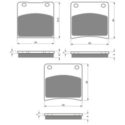 3 Kit plaquettes frein Suzuki GSX 1100 F  Av G, Av D et Ar 085-027X2 - EBC FA103 et FA146 - Raven 104-168