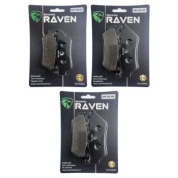 3 Kit plaquettes frein Harley-davidson Street Rod 750 XG750A Av G, Av D et Ar 031-106X2 - EBC FA181 et FA209 - Raven 104-169