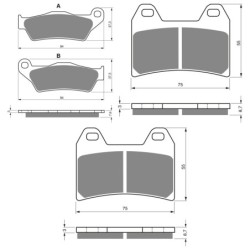 3 Kit plaquettes frein Ktm Adventure 1190 R ABS Av G, Av D et Ar 031-141X2 - EBC FA181 et FA244 - Raven 104-170