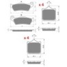 3 Kit plaquettes frein Ktm SuperMoto 950 R Av G, Av D et Ar 031-177X2 - EBC FA181 et FA322/4HH - Raven 104-171