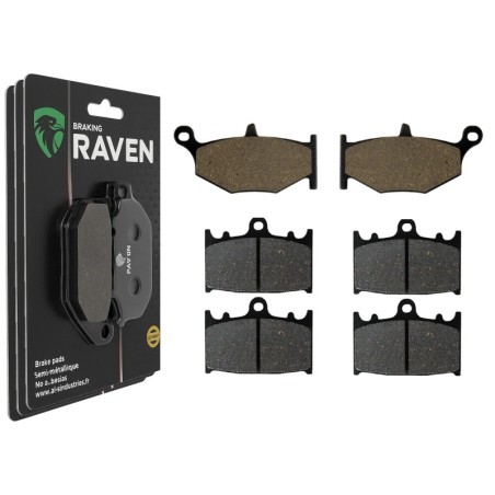 3 Kit plaquettes frein Suzuki GSR 400  Av G, Av D et Ar 241-032X2 - EBC FA419 et FA158 - Raven 104-172
