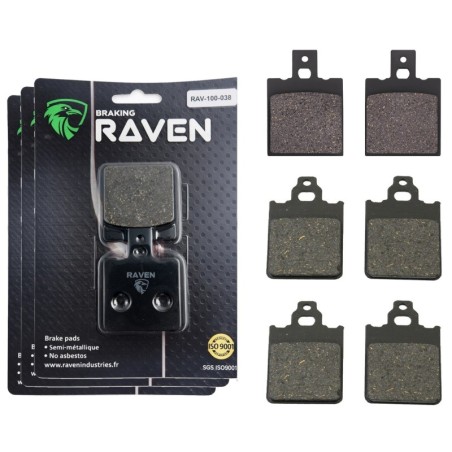 3 Kit plaquettes frein Gilera NGR 250  Av G, Av D et Ar 038-096X2 - EBC FA47 et FA60 - Raven 104-174