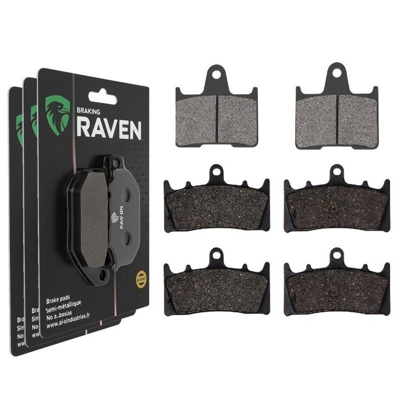 3 Kit plaquettes frein Suzuki GSX 1400  Av G, Av D et Ar 148-039X2 - EBC FA254 et FA188 - Raven 104-175