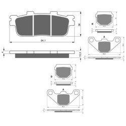 3 Kit plaquettes frein Daelim ET 250  Av G, Av D et Ar 286-047X2 - EBC FA427 et FA83 - Raven 104-177