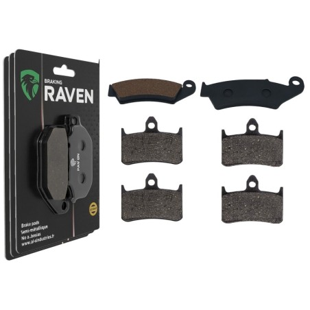 3 Kit plaquettes frein Honda RVF 400  Av G, Av D et Ar 052-069X2 - EBC FA143 et FA187 - Raven 104-179