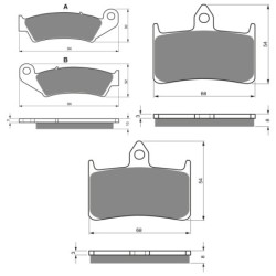 3 Kit plaquettes frein Honda VFR 400 R  Av G, Av D et Ar 052-069X2 - EBC FA143 et FA187 - Raven 104-179