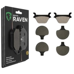 3 Kit plaquettes frein Harley-davidson Dyna Super Glide Standard FXD Av G, Av D et Ar 056-057X2 - EBC FA200 et FA94 - Raven 104-