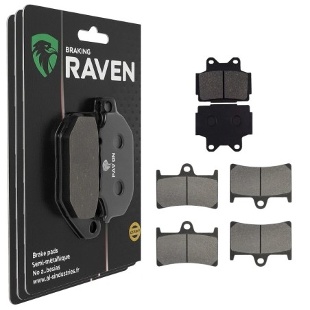 3 Kit plaquettes frein Yamaha FZS 600 Fazer Av G, Av D et Ar 067-070X2 - EBC FA104 et FA168/252 - Raven 104-182