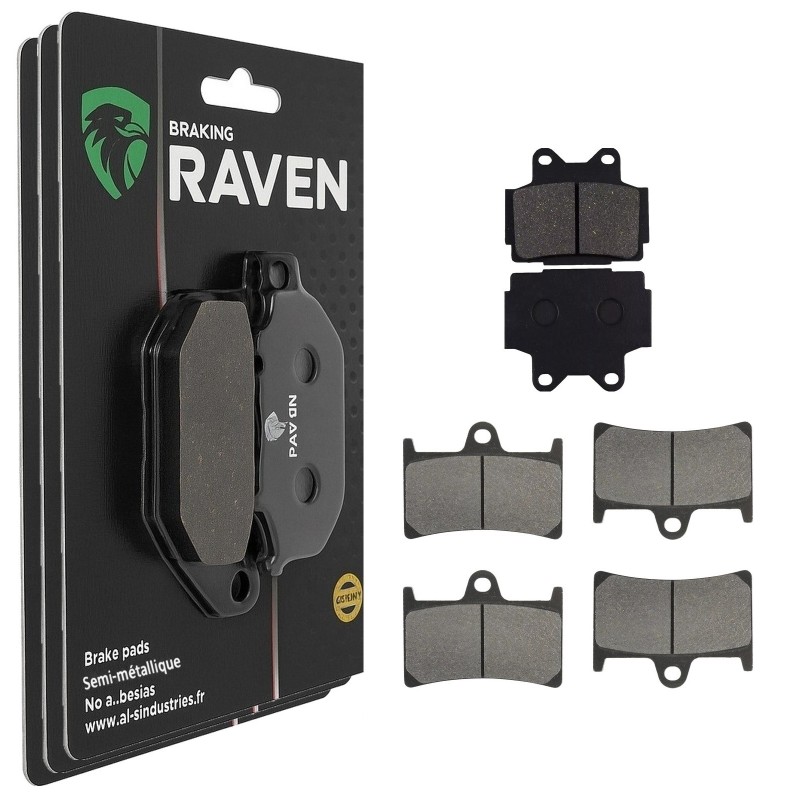3 Kit plaquettes frein Yamaha TZR 250  Av G, Av D et Ar 067-070X2 - EBC FA104 et FA168/252 - Raven 104-182