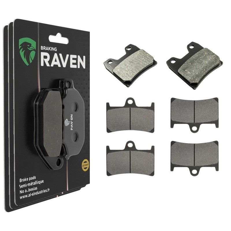 3 Kit plaquettes frein Yamaha Fazer 1000S  Av G, Av D et Ar 222-070X2 - EBC FA348 et FA168/252 - Raven 104-184