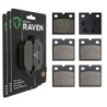 3 Kit plaquettes frein Benelli Sei 900  Av G, Av D et Ar 197-072X2 - EBC FA77 et FA171 - Raven 104-185