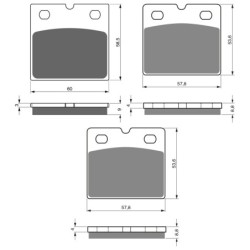 3 Kit plaquettes frein Benelli Sei 900  Av G, Av D et Ar 197-072X2 - EBC FA77 et FA171 - Raven 104-185