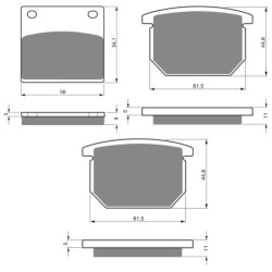 3 Kit plaquettes frein Suzuki GS 550  Av G, Av D et Ar 076-138X2 - EBC FA36 et FA65 - Raven 104-187