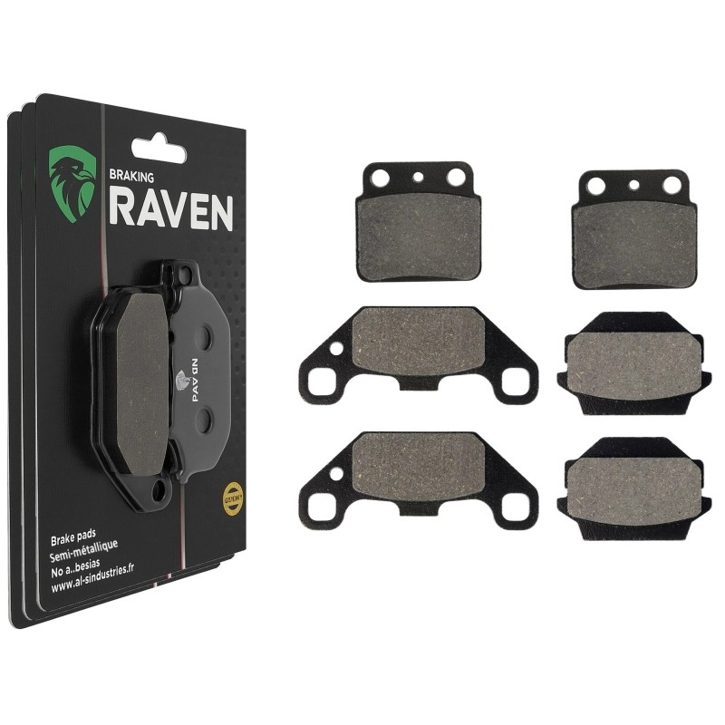 3 Kit plaquettes frein Suzuki LT-R 500 QuadRacer  Av G, Av D et Ar 092-091X2 - EBC FA137 et FA128 - Raven 104-190